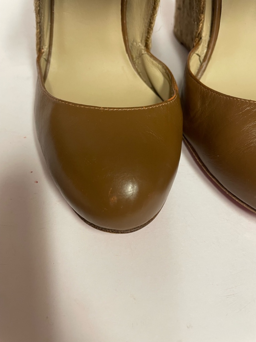 Christian Louboutin Brown Mary Jane Wedge Pumps espadrille leather 36 - Picture 9 of 13